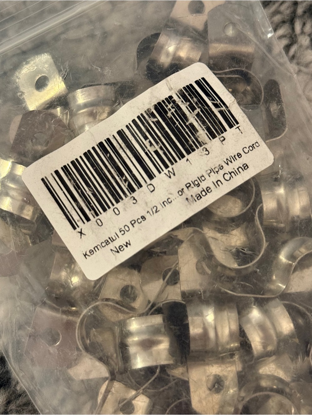 Silver Cable Clamp Clips - Pack of 50